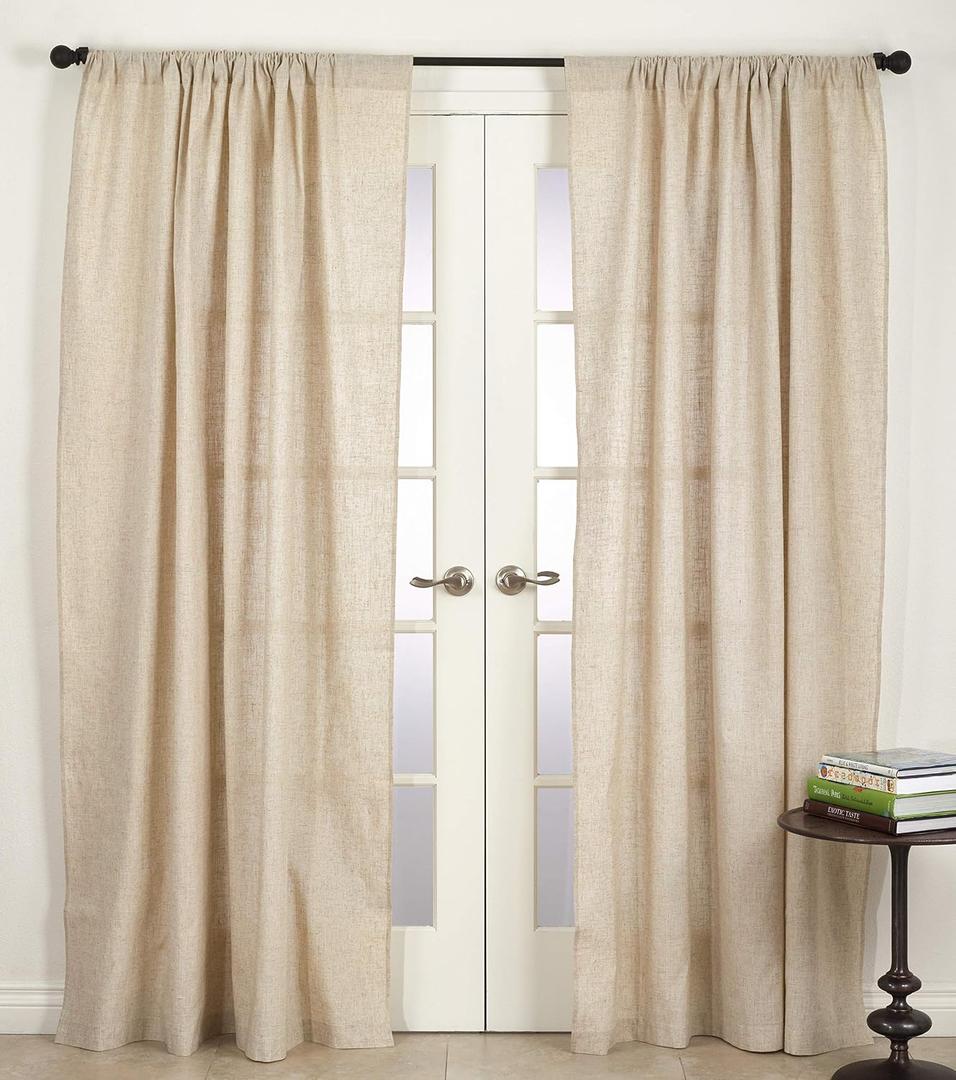 SARO LIFESTYLE Classic Linen Curtain, 57×84 in