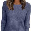 ANRABESS Women Long Sleeve Shirts Business Casual Tunic Tops Fall Lightweight Sweaters Dressy Blouses 2025 Fashion Outfits (Blue, S)