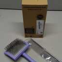 Slicker Ergonomic Wooden-Handle Long-Pin Brush for Poodles, Goldendoodles & Other Long-Haired Dogs (purple)