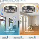 COCOSTAR Caged Ceiling Fan with Light Flush Mount Farmhouse Black Fandelier, 20 Inches