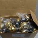 Lyrow 12 Pcs Happy New Year Jumbo Ball Necklace Bulk 2026 Black Gold New Year Eve Bead Necklace Party Accessories Assorted Holiday Beaded Costume for Party Favors