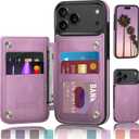 DJDUCK Designed for iPhone 17 Pro Max Case Wallet with Card Holder, [Magnetic Clasp Cover] [RFID Blocking Leather Protection] Shockproof Women Men Cases 6.9 Inch for Apple 17 ProMax Light Purple