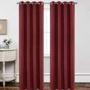Joydeco Blackout Curtains 108 Inch Length 2 Panels Set, Thermal Insulated Long Curtains 2 Burg, Room Darkening Grommet Drapes for Living Room Bedroom Window (W52 x L108 Inch, Burgundy Red)