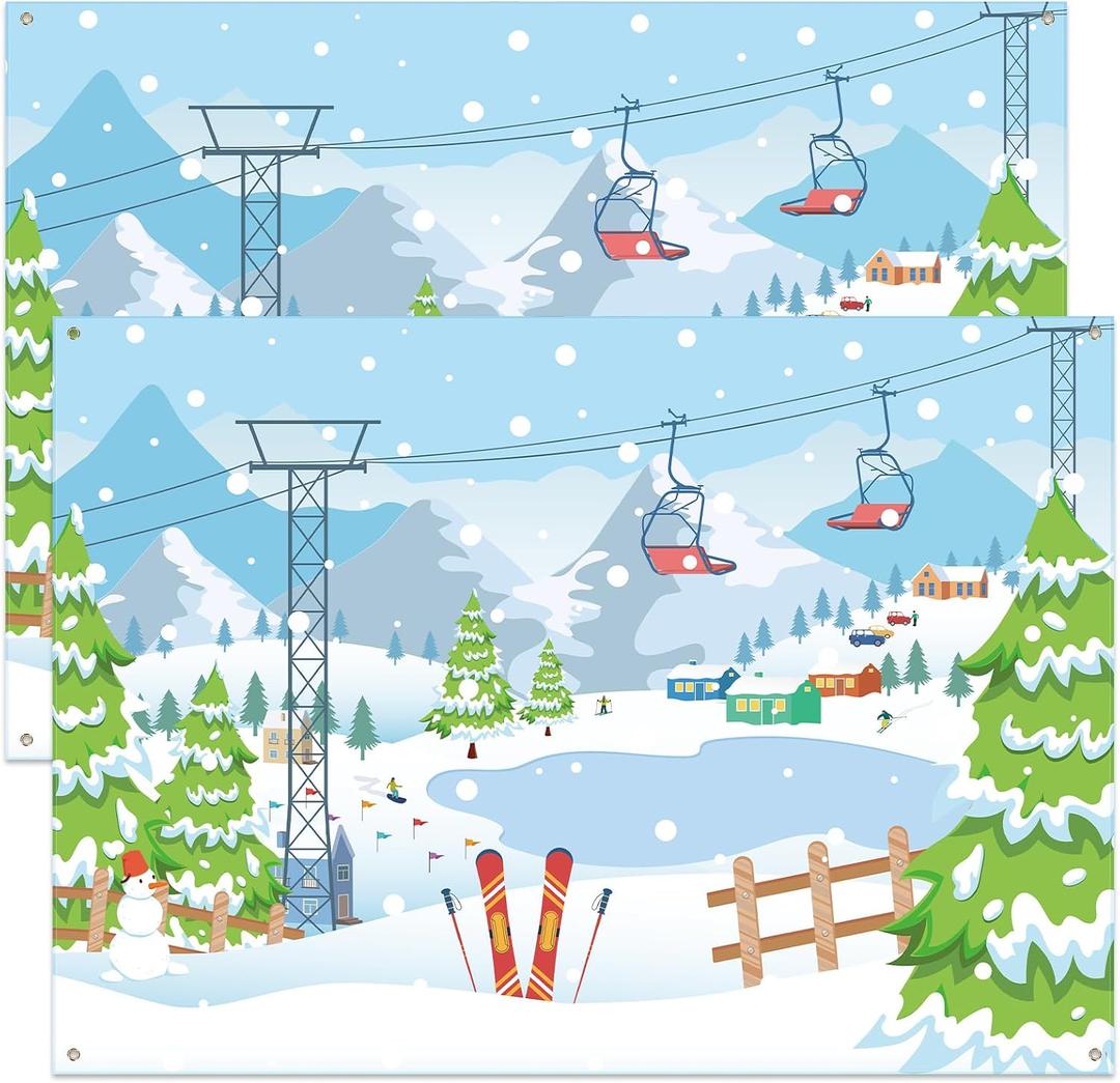 Tigeen 2 Pcs VBS 2026 Decorations 9 x 6 ft Snowball Mountain Backdrop Large Sized VBS 2026 Find Your Strength in God Backdrop Vacation Bible School Banner Crafts for Photo Props Party Decor