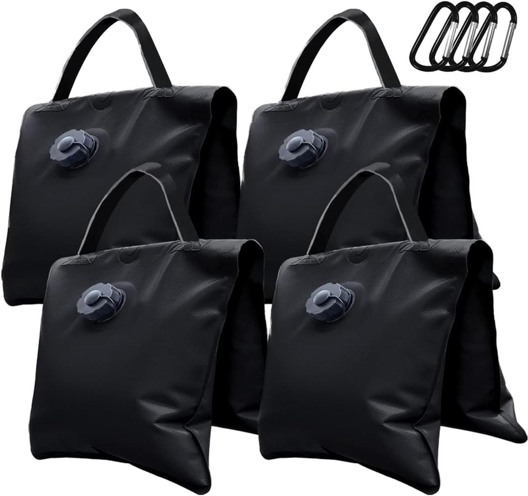 Eurmax USA Saddle Design Water Weight Bag Heavy Duty Water Saddlebag Portable Water Bags Outdoor Weights Photo Video Studio Stand 4-Pack(Black)