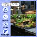 Artificial Rockery with Aquatic Plants for Aquarium Decoration - Easy-to-Clean Christmas Decoration for Betta Fish Tanks (1 Artificial Rockery, 4 Aquatic Plants)
