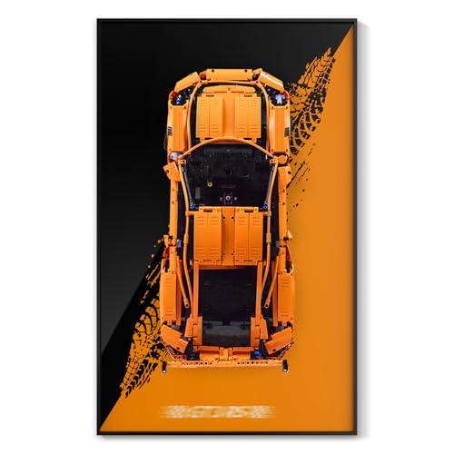 NAOCARD Display Wallboard for Technic 42056 Porsche 911 GT3 RS, Wall Mount for Lego Technic Race Car (Model Not Included)