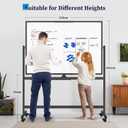 maxtek Rolling Whiteboard, 48x36 Large Magnetic White Board with Stands, Big Double-Sided White Board Dry Erase on Wheels for Homeschool, Home Office, Office, School (Black, 48 x 36)
