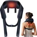 Neck and Shoulder Massager with Heat, Black 4D Kneading Nodes, 3 Speed Settings, Soothing Warmth, Fits Neck, Shoulders, Back, Waist and Legs