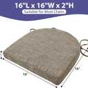 IPYNBAP Chair Cushions for Dining Chairs, Kitchen Chair Cushions, 16'' x 16'' x 2'', Non Slip Indoor Seat Cushions, Chair Pads for Dining Chairs with Ties & Removable Cover, Set of 6, Khaki