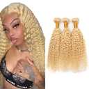 Michanliana 613 Blonde Human Hair Bundles 8 10 12 Inch Water Wave Bundles Human Hair 12A Raw Unprocessed Virgin Quick Weave Hair for Black Women Gold Blonde 613 Color