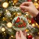 Red Cardinal Christmas Ornaments - 3 Pcs Polystyrene Christmas Tree Decoration, Red Cardinal Christmas Bereavement Gifts for Women Men, Sympathy Gifts for Loss of Loved One