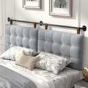 Headboards for Queen Size Bed,Head Board Wall Mounted Headboard with Fine Linen Upholstery and Button Tufting, Adjustable Heigh Headboard for Bedroom(Queen,Grey)