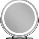 19" Makeup Mirror with Light, 3 Color Dimmable LED Lighted Makeup Mirror Touch Control for Bedroom Table Desk (Black)