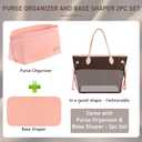 Doxo Purse Organizer Insert Handbags &Tote Felt Bag Fit for LV Speedy 30 and Never full MM (Pink-Large-Combination)