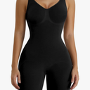 SHAPERX Women's Shaping Mid-Thigh Bodysuit Tummy Control Shapewear Seamless Sculpting Body Shaper, L