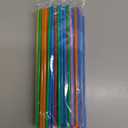 SONGNASS 100PCS Flexible Plastic Straws, Colorful Disposable Bendy Party Fancy Straws12.8inch Extra Long Straws Party Decorations