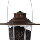 More Birds Small Lantern Bird Feeder, Gazebo-Style Wild Bird Feeder, 6 Feeding Stations, 2.6 lb Seed Capacity, Brown