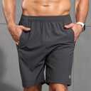 SUPIVO Men's Athletic Running Shorts Quick Dry 7" Lightweight Workout Shorts Training Sports Gym Hiking Basketball Gray M (M)