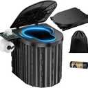 Portable Toilet, Upgraded 15'' toilet With Removable Paper Holder, Camping Toilet With A Load Capacity Of 450 Lbs, Portable Potty for Camping, Hiking, Road Trip, Car, RV, Tent, Beach, Truck Drivers