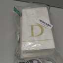 Ottin 120 Gold Foil Monogrammed Letter D Paper Guest Tower Elegant Metallic Initial Disposable Dinner Napkins for Bathroom Wedding Bridal Shower Engagement Banquet Rehearsal