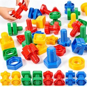 Bbiamsleep 40 Pcs Plastic Nuts and Bolts for Kids Fine Motor Skills(Random)