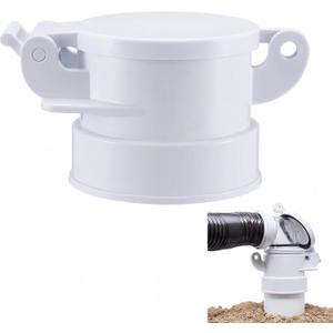 4" White Sewer Cap for Rv Sites/campgrounds Odorless Female Sewer Cap Easily Threads into Standard Threaded PVC Collar Exterior Accessories for Trailers, Campers, and Motorhomes