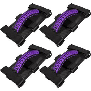 4 x Roll Bar Grab Handles Grip Handle for Jeep Wrangler JK JKU JL JLU TJ YJ Sports Sahara Freedom Rubicon Unlimited Gladiator JT 1955-2023 UTV ATV Premium 550 Paracord Interior Accessories (Purple)