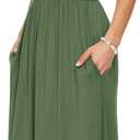 AUSELILY Women's Short Sleeve Loose Plain Casual Long Maxi Dresses for Women 2026 (Green, S)