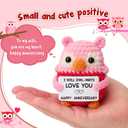 Pink Owl Crochet for Wife, Handmade Romantic Keepsake from Husband, Cute Mini Collectible to Celebrate Marriage Love, Unique Valentines Day or Birthday Present for Her
