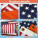 2 Pack Boat Flag Kit – 12"x18" American Flag with 50 Embroidered Stars & Orange Safety Flag, 2× Stainless Steel Boat Flag Poles, 2× Adjustable Flagpole Holders, Storage Bag Included – for Pontoon, Kayak, Water Ski & Tow Sports (12“x18”)