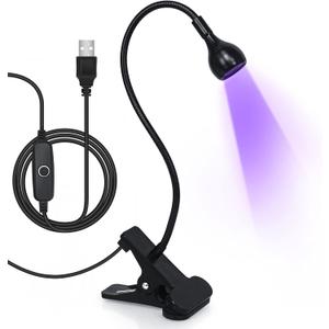 AORAEM Nail Lamp LED Nail Manicure Light Nail Polish Curing Lamps with Black Gooseneck and Clamp for Gel Nails (Small)