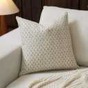 Floral Pillow Covers 18x18 Pillow Cover Block Print Couch Pillows for Living Room Decorative Neutral Accent Throw Pillow Covers, 1PC, Light Taupe