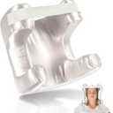 SAGUD Memory Foam Face Pillow for Side Sleeper Anti-Wrinkle Massage Bed Pillow with Soft Pillowcase Beauty Pillow for Sleeping Face Down, White