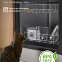 Stainless Steel Cat Water Fountain, 2.8L with 20dB Ultra-Quiet Pump- Ideal for Timid Pets, LED Water Level Window, Dishwasher Safe, 24/7 Circulation- Includes 9 Replacement Filters