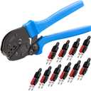 HKS Ratchet Powerpole Crimping Tool 31Pcs Kit with 15A 30A 45A Power Connectors and Caps, Crimper with Build-in Orientation Block