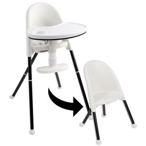 Primo Cozy Tot Deluxe Convertible Folding High Chair & Toddler Chair - Portable Foldable Baby Chair/Toddlers Highchair - Travel Friendly, Removable EZ Clean Tray, Black/White, 22"x21"x33.5"