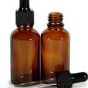 Vivaplex, Amber, 4 oz Glass Bottles, with Glass Eye Droppers - 2 pack