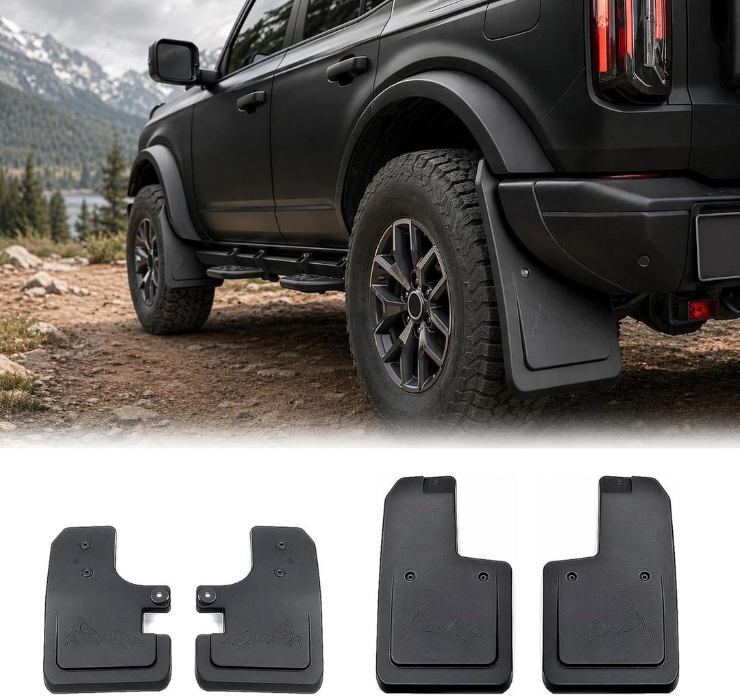 RFA No-Drill Mud Flaps for 2021-2026 Ford Bronco Accessories 2/4-Door