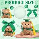 75 Pcs 2026 Mini Graduation Bear Bulk Set with 25 Graduation Gift Mini Stuffed Bears 25 Clear Plastic Fillable Ornament Balls and 25 Bow 2026 Party Favors(Green)