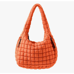 Puffer Quilted Shoulder Bag for Women Padding Shoulder Bag Puffy Bag Trendy Tote Bag 2025