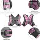 Weighted Vest, 6lb/8lb/12lb/16lb/20lb/25lb/30lb Weight Vest with Reflective Stripe, Weighted Vest for Men Women Workout Equipment for Strength Training, Running, Jogging, Fitness, Weight Loss (PU-Pink)