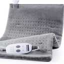Heating Pad for Back Pain Relief,Massaging Weighted Heating Pads for Neck, Shoulder,Cramp,Portable Heated Pad with 3 Heat Settings & 6 Massage,18 Relaxing Combinations,Auto Off,12"*24",Light Grey