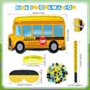 Jenaai School Bus Piata Back to School Decor Kit with 36 Pcs Ready to Learn Rubber Bracelets Silicone Wristbands for Classroom Decorations, Kindergarten Supplies, Bus Birthday Party Favors