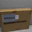 Expandable Microwave Stand Countertop, 2-Tier Adjustable Microwave Oven Rack with 8 Hooks & 2 Holders, Heavy Duty Carbon Steel Microwave Shelf for Kitchen Counter Organizer and Storage, Holds 120lbs (Black)