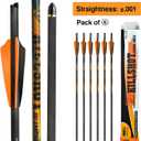 Crossbow Bolts 20 Inch 400 Grain Carbon Crossbow Arrows .003/.001 Straightness with 3 Inch Vanes, Moon Nock (Pack of 6)