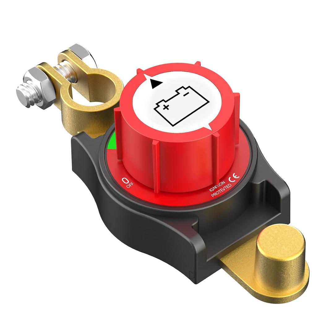 Top Post Battery Disconnect Switch 12v,Battery Kill Switch Negative On/Off 12-48V Top Post Battery Switch Heavy-Duty Battery Disconnect Switch for Cars, Vehicles, RVs, and Boats
