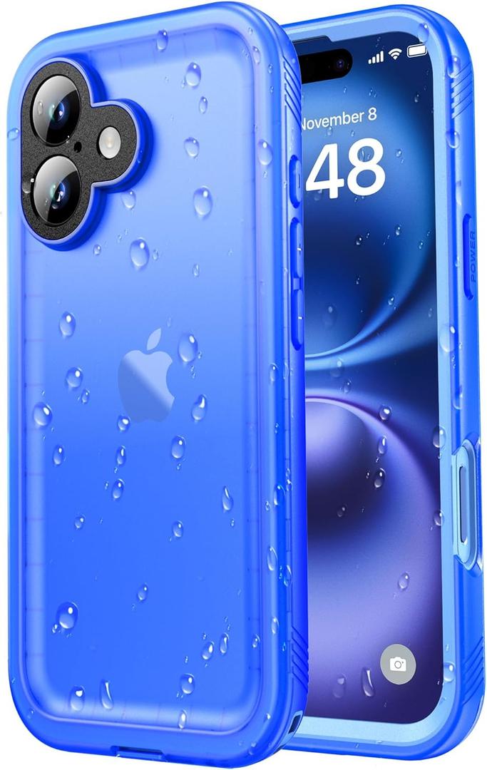 SPORTLINK for iPhone 16 Case Waterproof - Shockproof Dustproof Case with Built-in Clear Screen Protector, Full Body Heavy Duty Sealed Protective Cover for iPhone 16 case 6.1" Blue