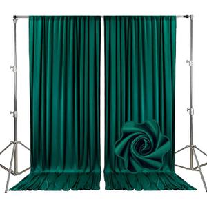 2 Panels Deep Green Backdrop Curtain, 10 x 7 Feet Background Curtains for Parties, Weddings, Baby Showers, Bachelorette Halloween, Christmas Birthday Party Photoshoot Backdrop Curtains Decorations