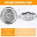 Acellegic 4 Pack Stainless Steel Round Silver Serving Tray Bulk, 20 Inch